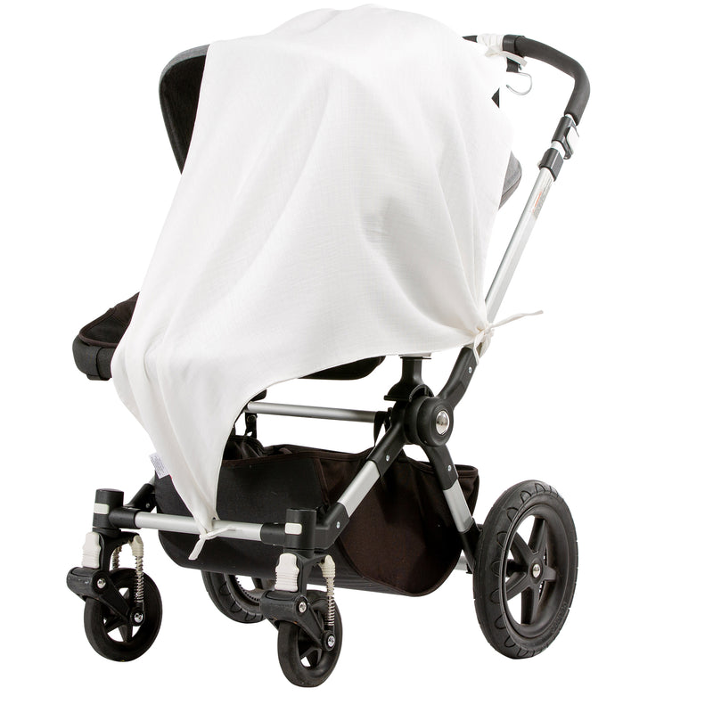 Musluv Classic White Baby Sun Cover on stroller